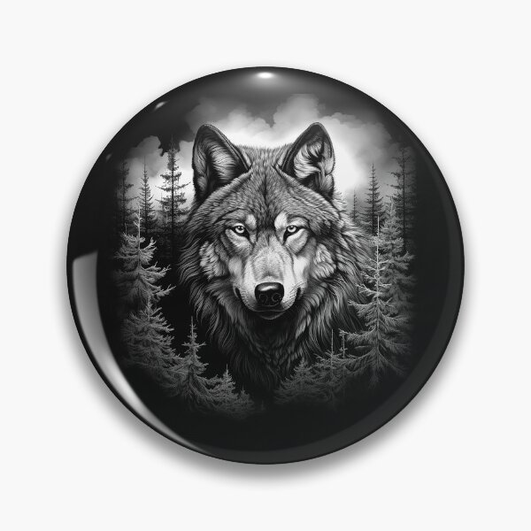 Item preview, Forest Wolf Portrait in Black and White designed and sold by inkoutninja.
