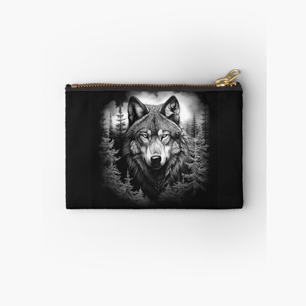 Item preview, Forest Wolf Portrait in Black and White designed and sold by inkoutninja.