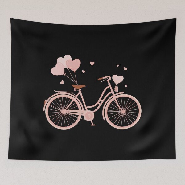 Item preview, Valentines Day Love Heart Balloons Cyclist designed and sold by SapfireStuArt.