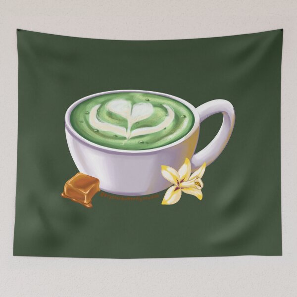Item preview, Caramel Hot Matcha Latte designed and sold by KrystalBStudios.