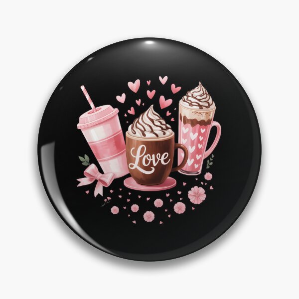 Item preview, Valentines Day Pink Coffee Cups Latte Iced Cream Cute Hearts designed and sold by SapfireStuArt.