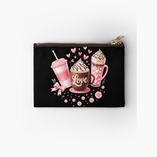 Item preview, Valentines Day Pink Coffee Cups Latte Iced Cream Cute Hearts designed and sold by SapfireStuArt.