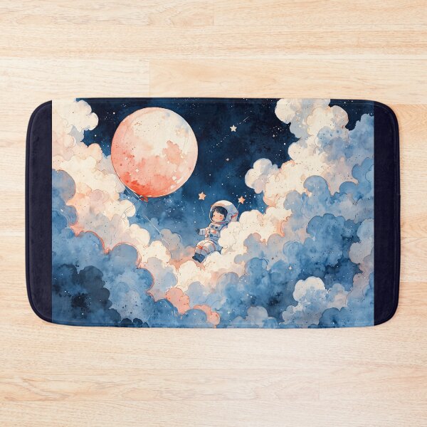 Item preview, Cute Astronaut and Moon Balloon Watercolor Fantasy designed and sold by KiraChie.