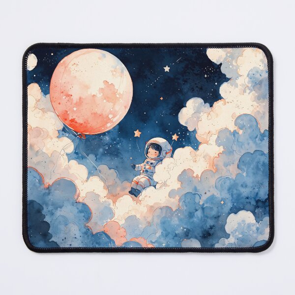 Item preview, Cute Astronaut and Moon Balloon Watercolor Fantasy designed and sold by KiraChie.