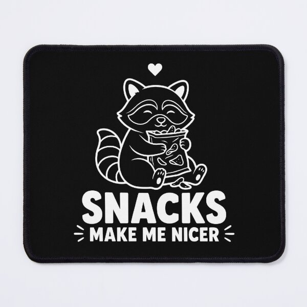 Item preview, Snacks Make Me Nicer Raccoon Design | Funny Snack Lover Trash Panda Graphic designed and sold by Lina Caro.