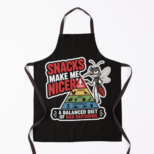 Item preview, Snacks Make Me Nicer Funny Mosquito Balanced Diet designed and sold by KrzysztofART.