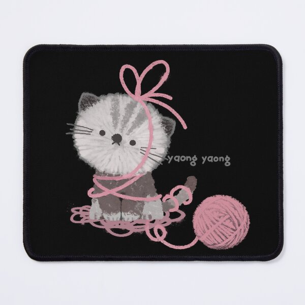 Item preview, Yaong Yaong Kitten Playful Pink Yarn Art designed and sold by moonjar-art.