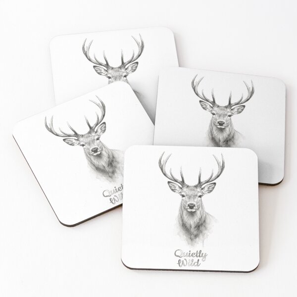 Item preview, Deer Art | Quietly Wild | Wildlife Nature Black and White Illustration designed and sold by Made by Tamar.