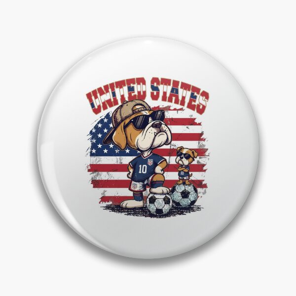 Item preview, English Bulldog Soccer Duo - United States Team Mascots designed and sold by lamiarte.
