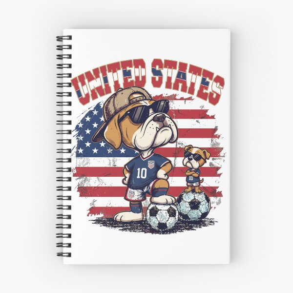 Item preview, English Bulldog Soccer Duo - United States Team Mascots designed and sold by lamiarte.