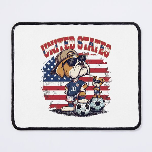 Item preview, English Bulldog Soccer Duo - United States Team Mascots designed and sold by lamiarte.