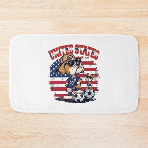 Item preview, English Bulldog Soccer Duo - United States Team Mascots designed and sold by lamiarte.