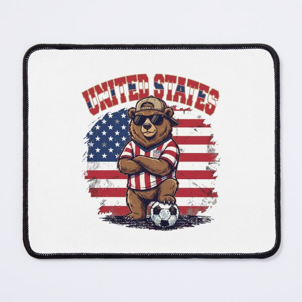 Item preview, American Grizzly Bear Soccer Mascot - United States Football designed and sold by lamiarte.