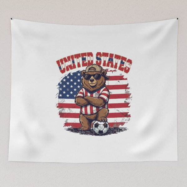 Item preview, American Grizzly Bear Soccer Mascot - United States Football designed and sold by lamiarte.
