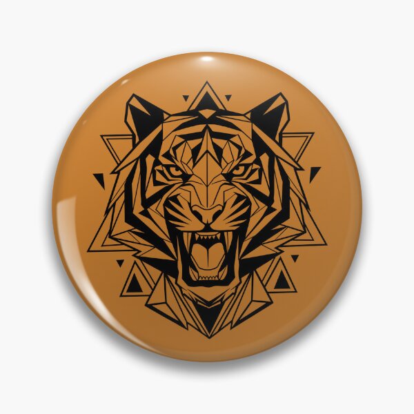 Item preview, Geometric Roaring Tiger Head designed and sold by MarlonOspinaStore.