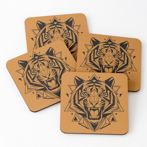Item preview, Geometric Roaring Tiger Head designed and sold by MarlonOspinaStore.