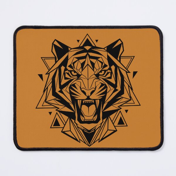 Item preview, Geometric Roaring Tiger Head designed and sold by MarlonOspinaStore.
