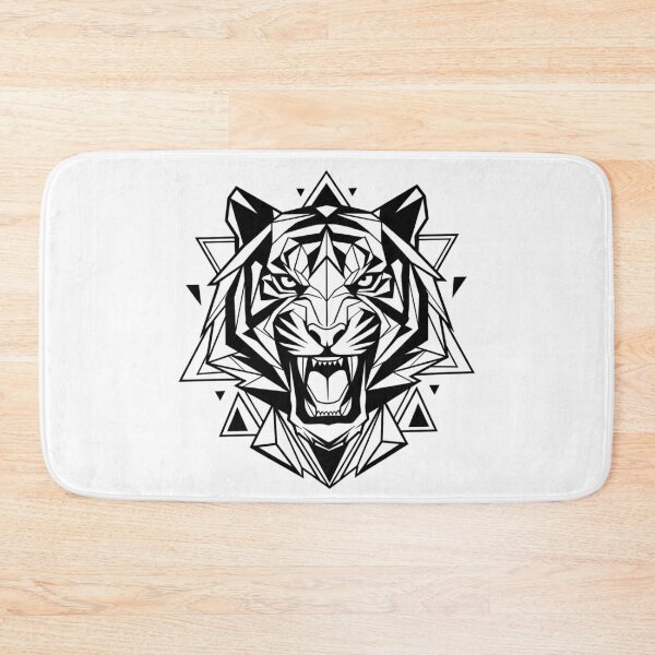 Item preview, Geometric Roaring Tiger Head designed and sold by MarlonOspinaStore.