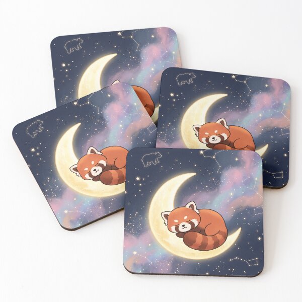 Item preview, Cosmic Red Panda Celestial Space Galaxy Bedding designed and sold by Leafs With Luna.