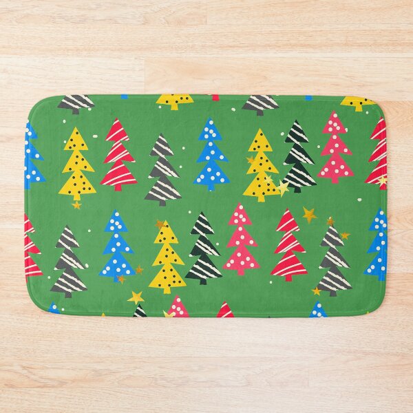 Item preview, Colorful Christmas Trees Contemporary Pattern On Green designed and sold by DEC02.