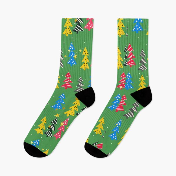 Item preview, Colorful Christmas Trees Contemporary Pattern On Green designed and sold by DEC02.