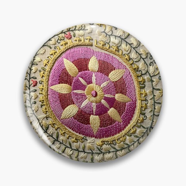 Item preview, Uzbekistan Suzani Floral Embroidery Print designed and sold by Vicky Brago-Mitchell®.