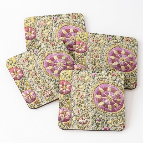 Item preview, Uzbekistan Suzani Floral Embroidery Print designed and sold by Vicky Brago-Mitchell®.