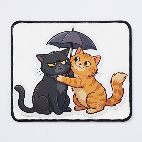 Item preview, You Are My Sunshine Cat Sticker | Cute Cat Hug Under Umbrella designed and sold by Mohitt09.
