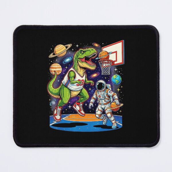 Item preview, T-Rex Basketball Showdown With Astronaut in Cosmic Space Court designed and sold by allistermariam.