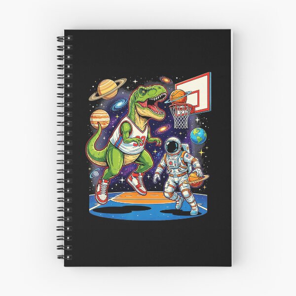 Item preview, T-Rex Basketball Showdown With Astronaut in Cosmic Space Court designed and sold by allistermariam.