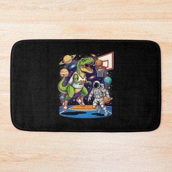 Item preview, T-Rex Basketball Showdown With Astronaut in Cosmic Space Court designed and sold by allistermariam.