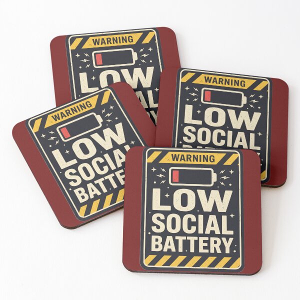 Item preview, Low Social Battery – Funny Retro Warning Design designed and sold by IlluminatedPage.