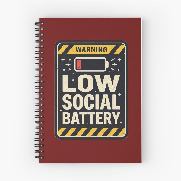 Item preview, Low Social Battery – Funny Retro Warning Design designed and sold by IlluminatedPage.