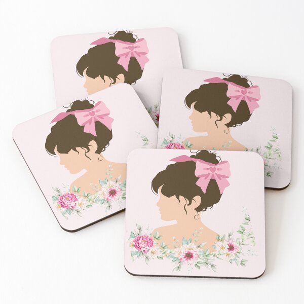 Item preview, Cute Floral Girl with Pink Bow designed and sold by reanacreations.
