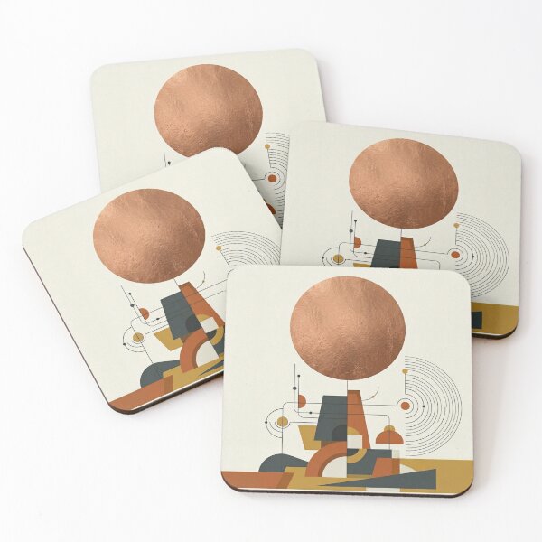 Item preview, Mid Century Modern Abstract Geometric Mountain Landscape designed and sold by Leafs With Luna.