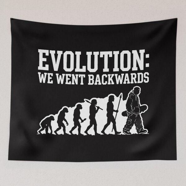 Item preview, Evolution We Went Backwards Retro Skater Silhouette designed and sold by SplashTastic.