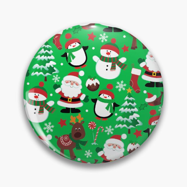 Item preview, Santa Claus, Reindeer, Christmas Tree Pattern On Green designed and sold by DEC02.
