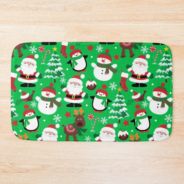 Item preview, Santa Claus, Reindeer, Christmas Tree Pattern On Green designed and sold by DEC02.