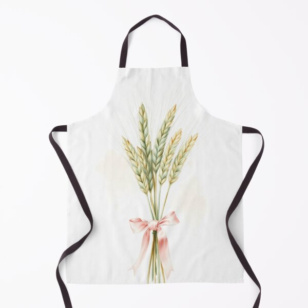 Item preview, Watercolor Wheat Bouquet with Pink Ribbon designed and sold by Vida e Arte.