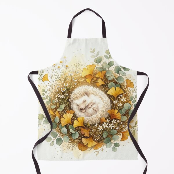 Item preview, Sleepy Hedgehog Autumn Watercolor Botanical Floral designed and sold by Leafs With Luna.