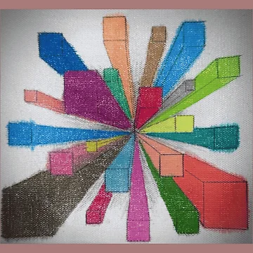 Artwork thumbnail, Colorful Perspective Block Explosion by TimberTexture