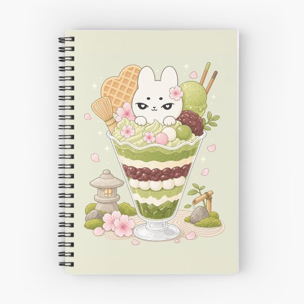Item preview, Kawaii Matcha Bunny Sakura Parfait designed and sold by kokoriiland.