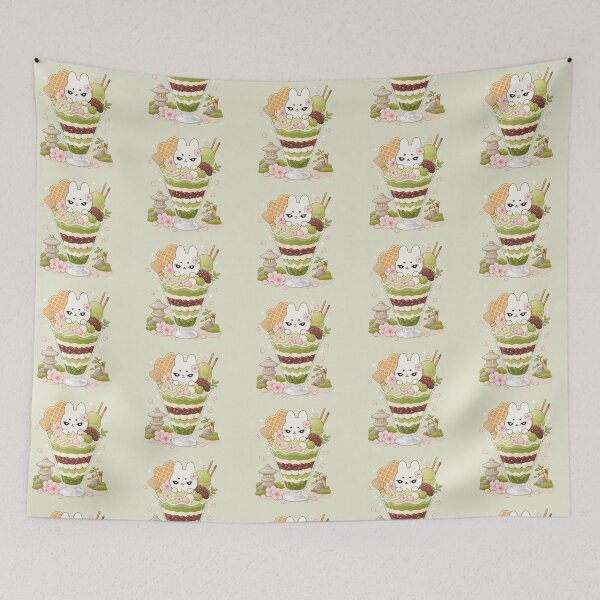 Item preview, Kawaii Matcha Bunny Sakura Parfait designed and sold by kokoriiland.