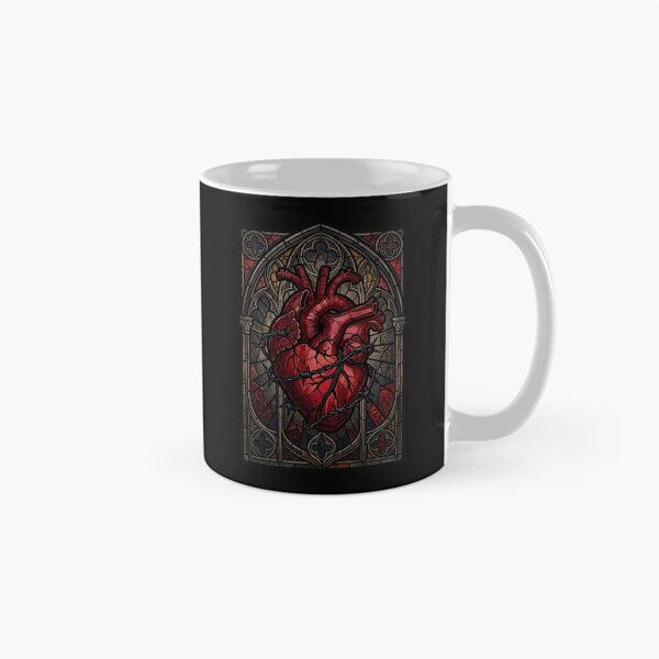 Item preview, Crimson Heart with Barbed Wire — Gothic Stained Glass designed and sold by David Mateo ArtWorks.