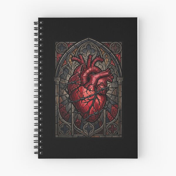 Item preview, Crimson Heart with Barbed Wire — Gothic Stained Glass designed and sold by David Mateo ArtWorks.