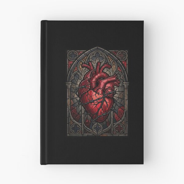 Item preview, Crimson Heart with Barbed Wire — Gothic Stained Glass designed and sold by David Mateo ArtWorks.