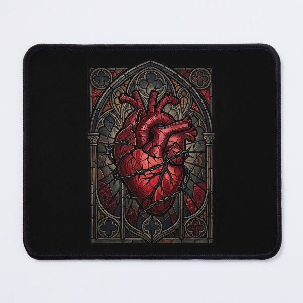 Item preview, Crimson Heart with Barbed Wire — Gothic Stained Glass designed and sold by David Mateo ArtWorks.