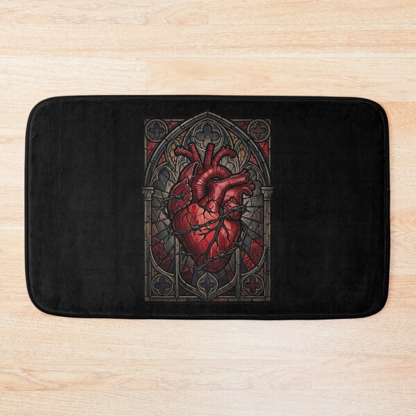 Item preview, Crimson Heart with Barbed Wire — Gothic Stained Glass designed and sold by David Mateo ArtWorks.