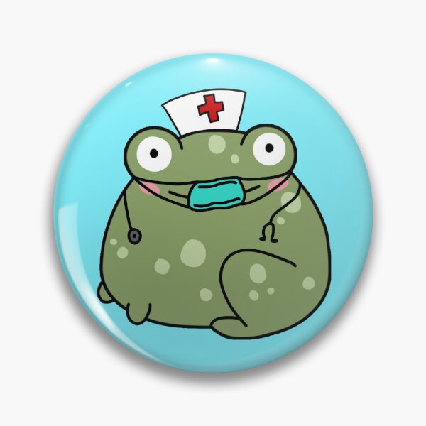 Item preview, cute frog nurse cartoon designed and sold by trinketgal.