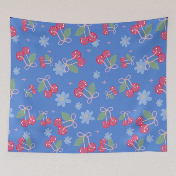 Item preview, Cherry Bows and Flowers Pattern designed and sold by SaltedBeachPaperie.
